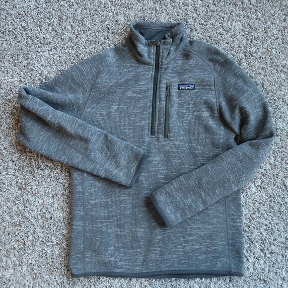 Patagonia Better Sweater 1/4 Zip Fleece Mens SMALL Gray Heather Pullover - Picture 1 of 5